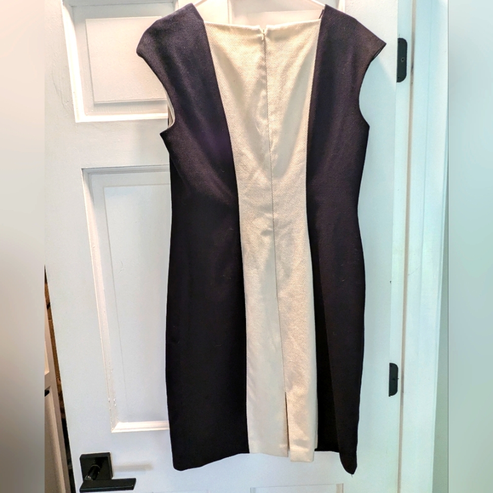 Black And White Shift Dress For Work With Pencil Skirt Style Bottom - Picture 3 of 3